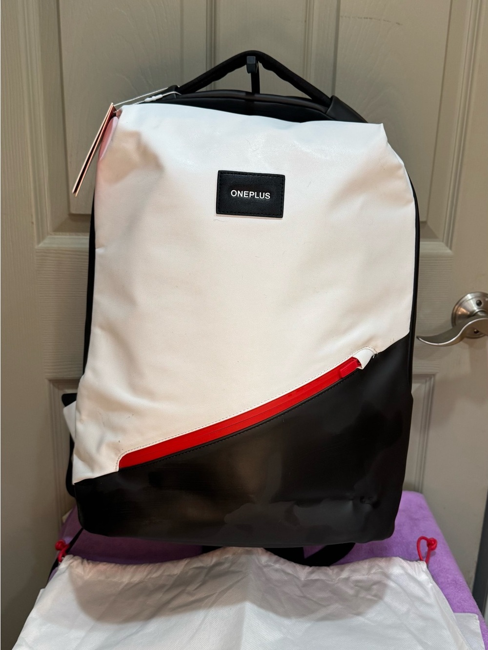 OnePlus Urban Traveler Backpack Arctic White Laptop Bag NWT Dust Bag Deadstock
